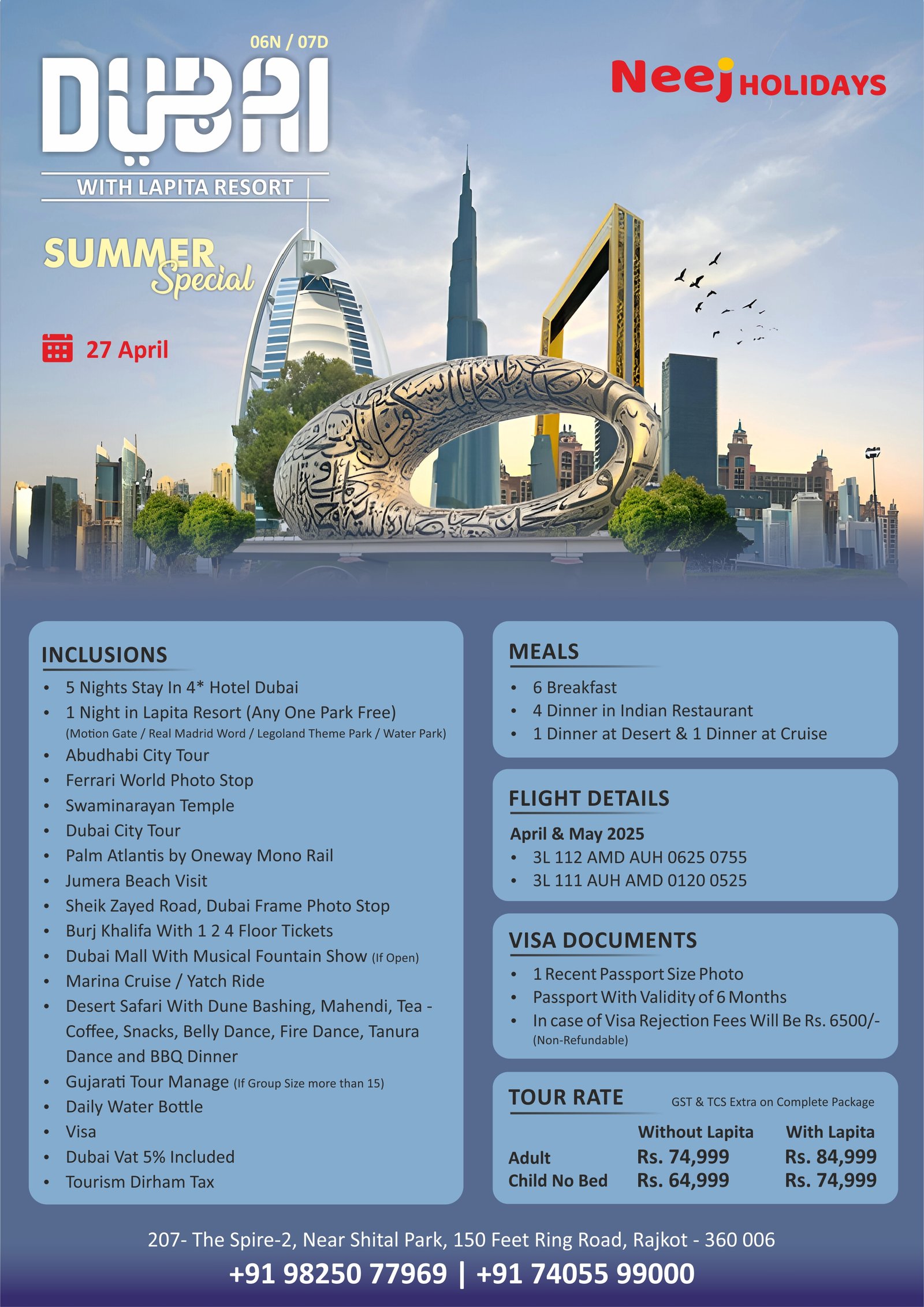 DUBAI WITH LAPITA 27 APRIL 2025 Package