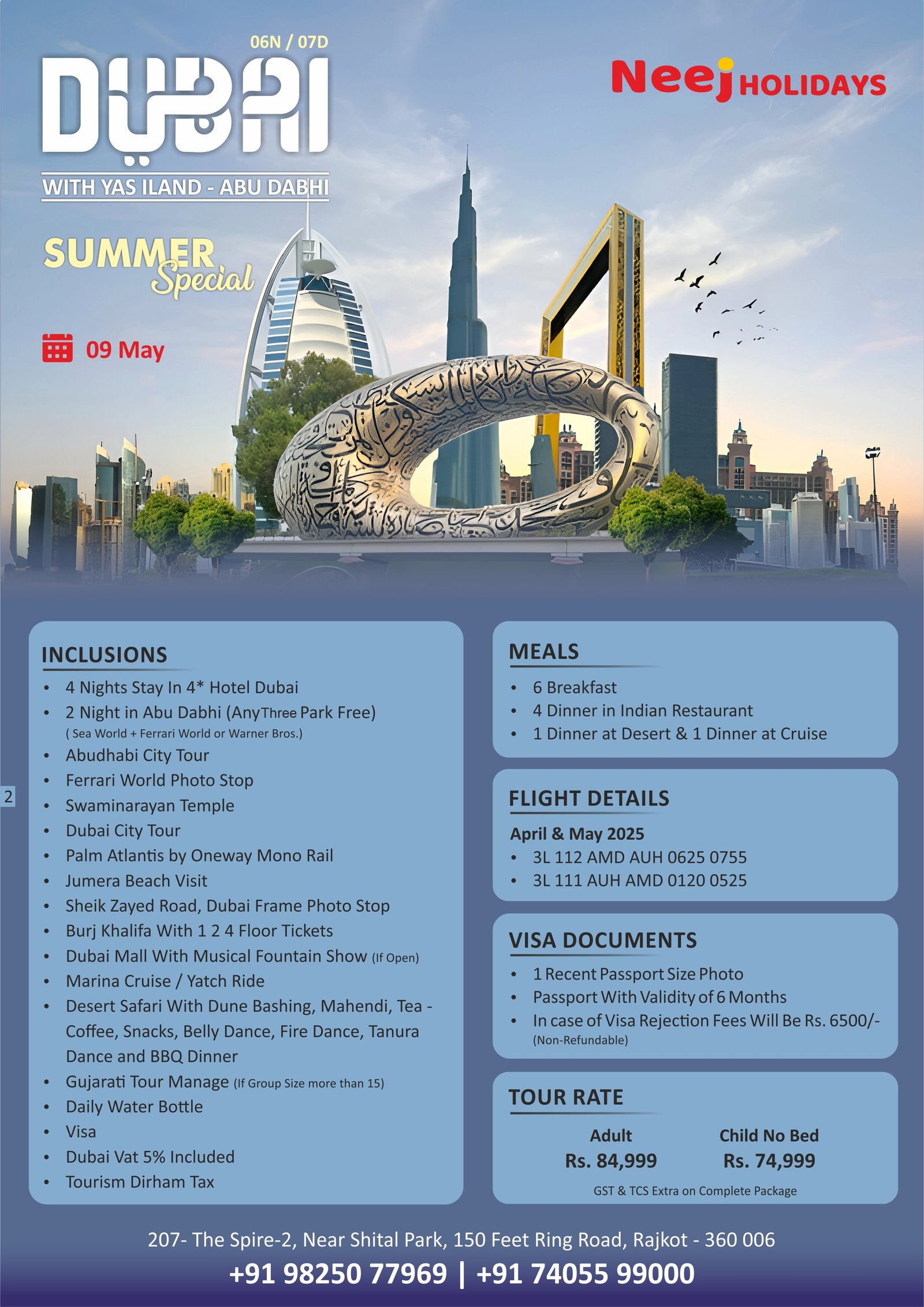DUBAI WITH YAS ISLAND 3 PARK ACCESS Package